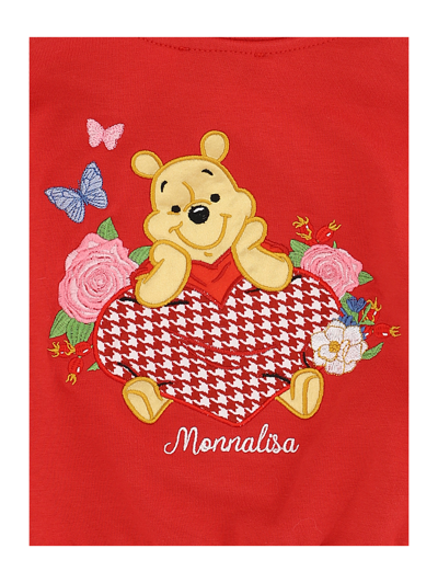 Shop Monnalisa Winnie The Pooh Sweatshirt In Ruby Red