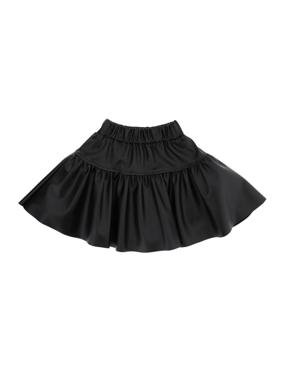 Monnalisa Coated Fabric Skirt In Black