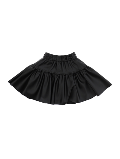 Monnalisa Coated Fabric Skirt In Black