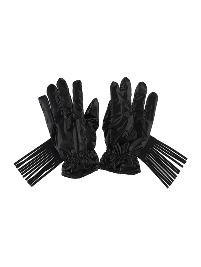 Shop Monnalisa Fringed Gloves In Black
