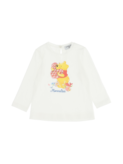 Shop Monnalisa Winnie The Pooh Cotton T-shirt In Cream