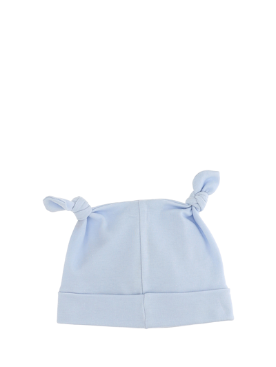 Shop Monnalisa Baby Hat With Bows In Light Blue