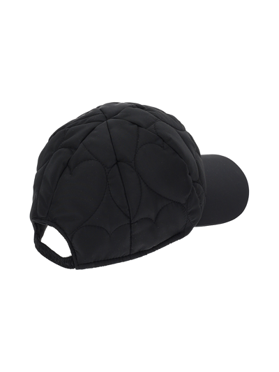 Shop Monnalisa Hearts Technical Fabric Cap In Black