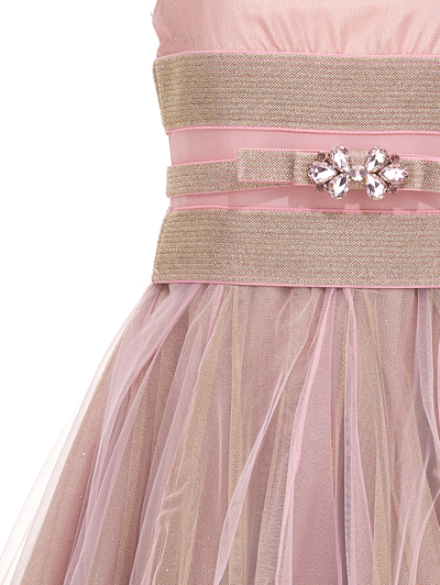 Monnalisa Aniska Gold Dress In Light Onion + Gold