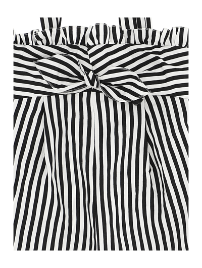 Shop Monnalisa Striped Viscose Palazzo Playsuit In White + Black