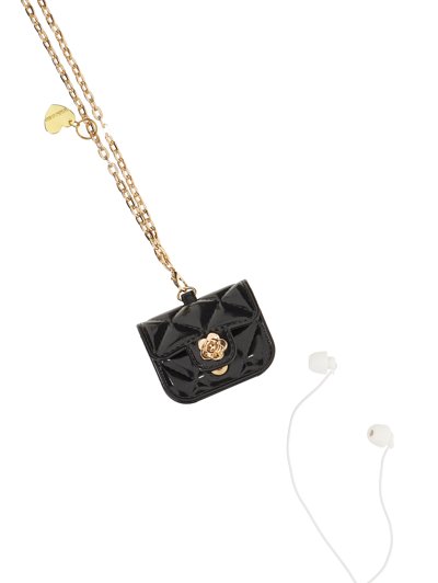Shop Monnalisa Mini Pvc Bag For Headphones In Black