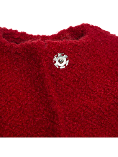 Monnalisa Bouclé Coat In Ruby Red
