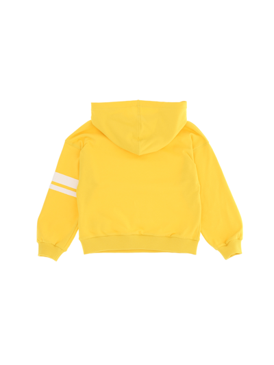 Shop Monnalisa Two-tone Cropped Sweatshirt In Ochre