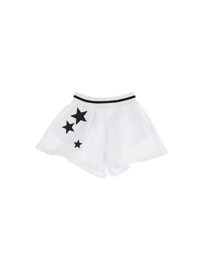 Shop Monnalisa Fleece Shorts With Star Print In White