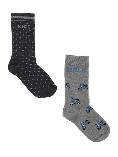 Monnalisa Set Of Boy's Cotton Socks In Grey