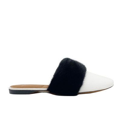 Shop Givenchy Bedford Fur Trim Mules In White