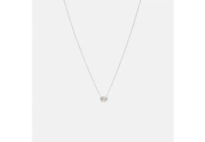 Shop Coach Crystal Pendant Necklace In Silver/crystal