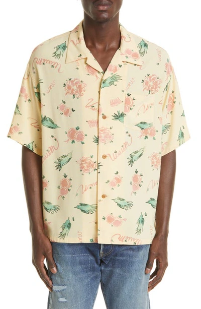 Visvim Wallis Sunnybird Short Sleeve Button-up Camp Shirt In