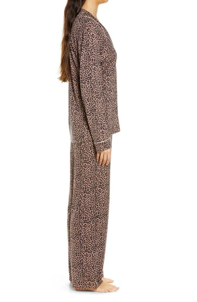 Shop Nordstrom Moonlight Eco Knit Pajamas In Brown Brownie Animal Prints
