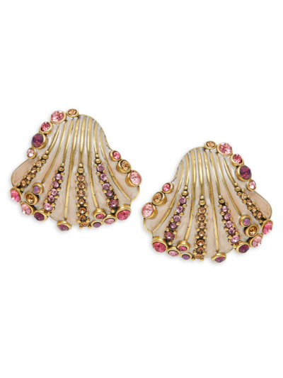 Shop Heidi Daus Women's Czech Crystal & Onyx Seashell Earrings