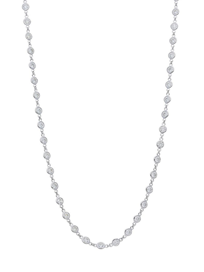 Shop Nephora Women's By The Yard 14k White Gold & Diamond Bezel Necklace