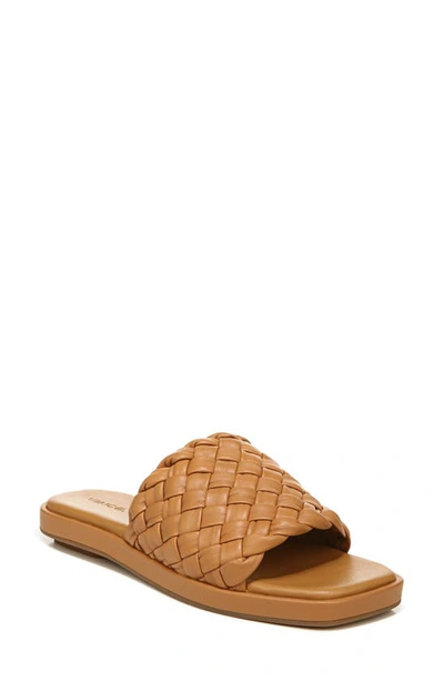 Vince Rumi Woven Leather Slide Sandal In Tan ModeSens
