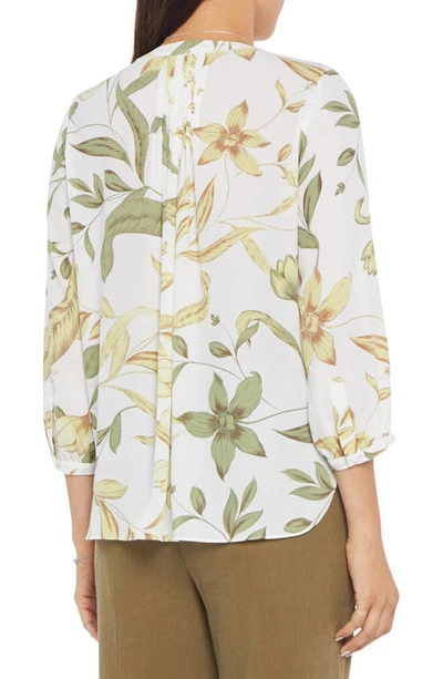 Shop Nydj High/low Crepe Blouse In Giverny Garden