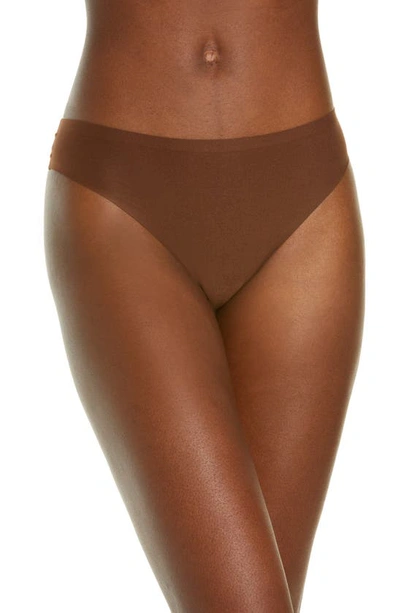 Shop Chantelle Lingerie Soft Stretch Thong In Walnut