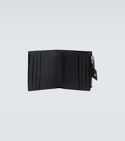 Prada Leather Wallet In Nero