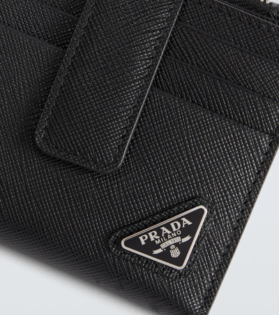 Prada Leather Wallet In Nero