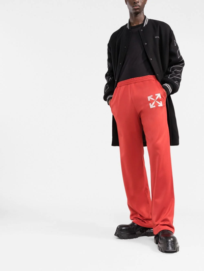 Shop Off-white Single Arrow Slim Track Pants In Rot