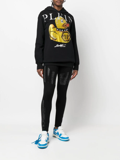 Philipp Plein High-rise Embellished Leggings In Black