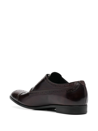 Emporio Armani Lace-up Leather Brogues In Red