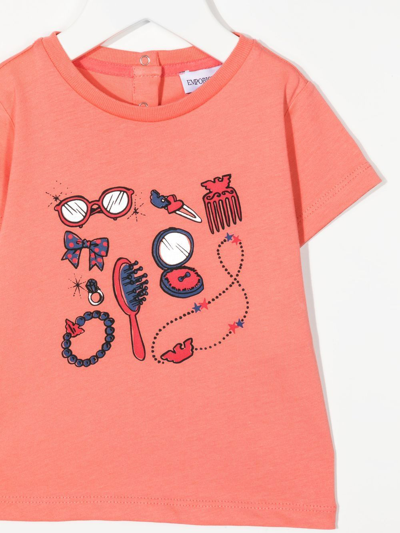 Emporio Armani Graphic-print T-shirt In Rosa