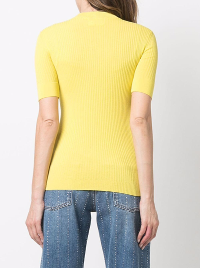 Shop Stella Mccartney Short-sleeve Crew Neck Jumper In Yellow