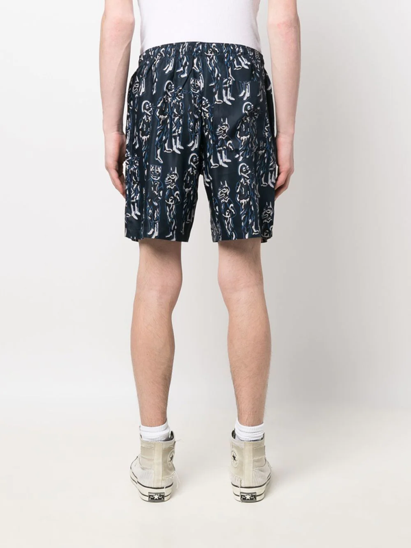 Wood Wood Elton JC printed deck shorts - Blue