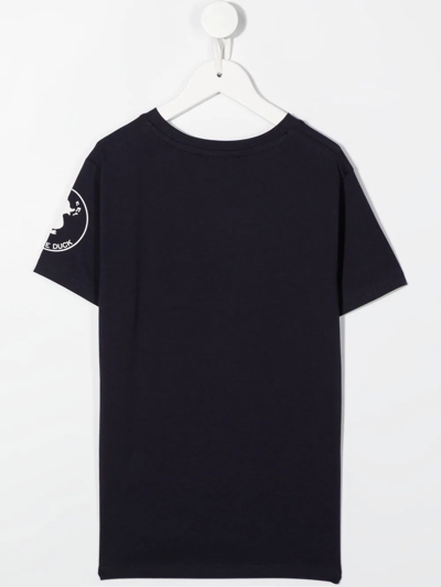 Save The Duck Logo-print Organic Cotton T-shirt In Blue