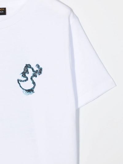 Shop Save The Duck Devin Logo-print T-shirt In White