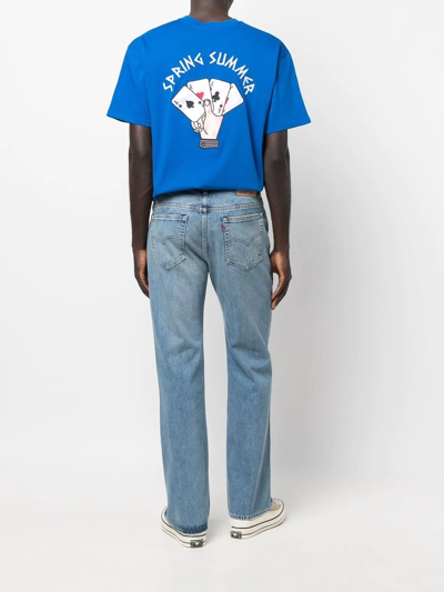 Shop Just Don Logo-print Short-sleeve T-shirt In Blue