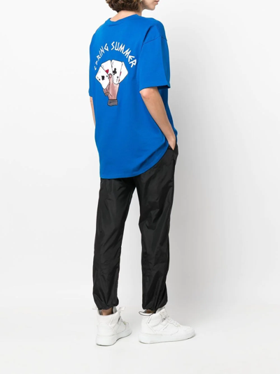 Shop Just Don Logo-print Short-sleeve T-shirt In Blue