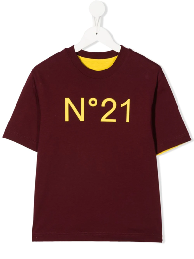 Shop N°21 Logo-print Detail T-shirt In Red