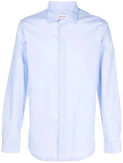 Shop Orlebar Brown Giles Long-sleeve Shirt In Blue