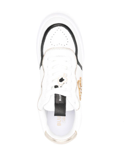 Shop Blugirl Bead-embellished Low-top Sneakers In White