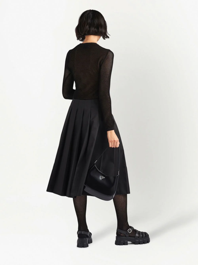 Prada High-waisted Pleated Skirt In Black