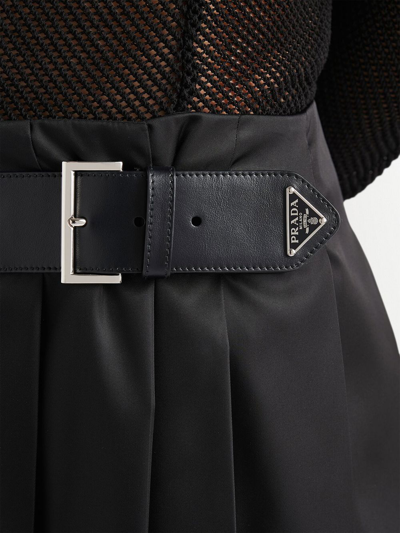 Prada High-waisted Pleated Skirt In Black