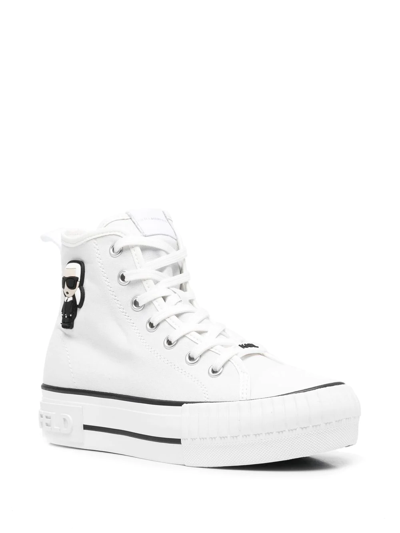 Shop Karl Lagerfeld Karl Hi-top Platform Sneakers In White