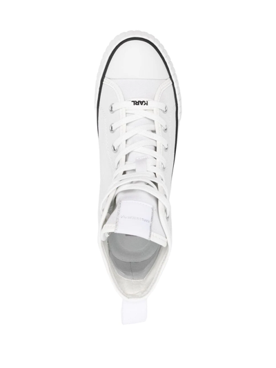 Shop Karl Lagerfeld Karl Hi-top Platform Sneakers In White
