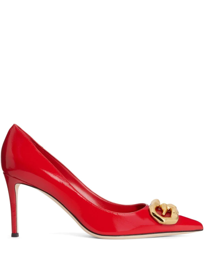 Giuseppe Zanotti Diorite Zali Leather Pumps In Rot