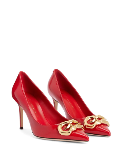 Giuseppe Zanotti Diorite Zali Leather Pumps In Rot