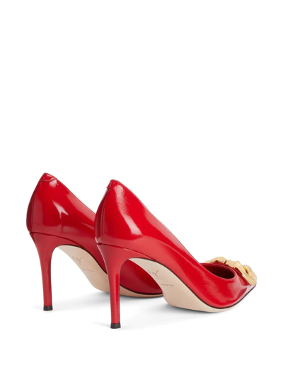 Giuseppe Zanotti Diorite Zali Leather Pumps In Rot
