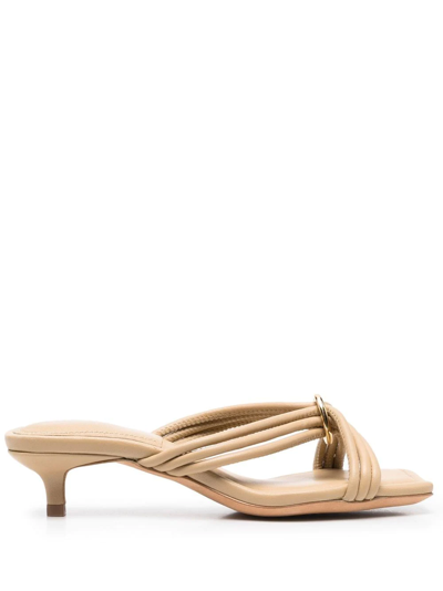 Shop Anine Bing Slip-on Knot-detail Mules In Sand