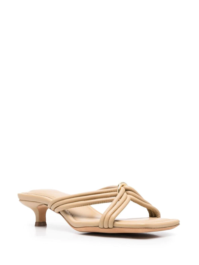 Shop Anine Bing Slip-on Knot-detail Mules In Sand