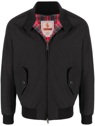 Shop Baracuta Button-collar Bomber Jacket In Black
