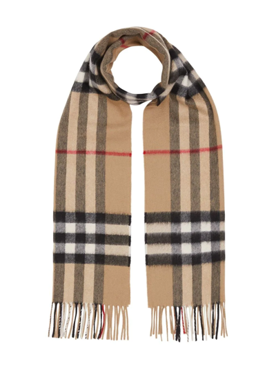 Shop Burberry The Classic Check Cashmere Scarf In Neutrals
