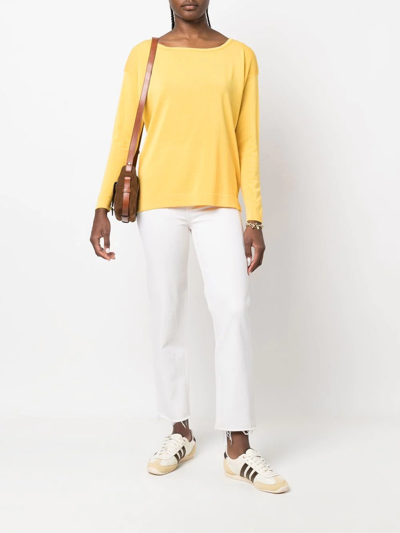 Shop Drumohr Round-neck Long-sleeve Jumper In Yellow